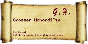 Grosser Honoráta névjegykártya